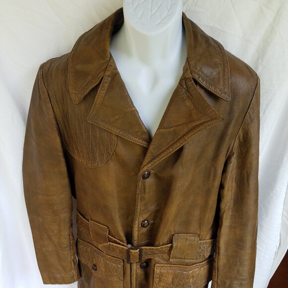 Vintage Kurland Men's 40 Brown Glove Tanned Leather Insulated Jacket - Picture 1 of 15